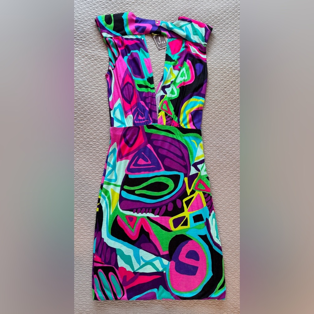 Vibrant Multicolor Patterned Dress